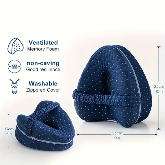 Orthopedic Sciatica Relief Memory Foam Leg Pillow - Hollow Heart Shape for Pregnancy Side Sleepers, Bed Sofa Comfort Support